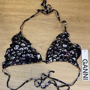 GANNI Floral Bikini Top